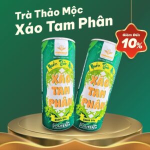 Trà Thảo mộc Xáo Tam Phân Khánh Hòa Pomtea - Đường phèn Lon 240ml