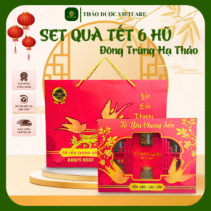 Set Quà Tết Yến Sào Pomnest Đông Trùng Hạ Thảo (Hộp 6 hũ x 70ml)