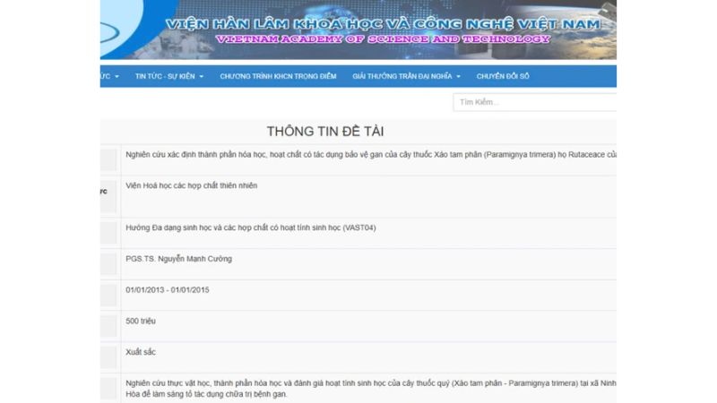 Viện Hàn Lâm đưa công bố về cây xáo tam phân