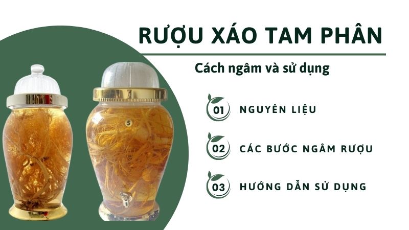 cách sử dụng xáo tam phân nấu rượu