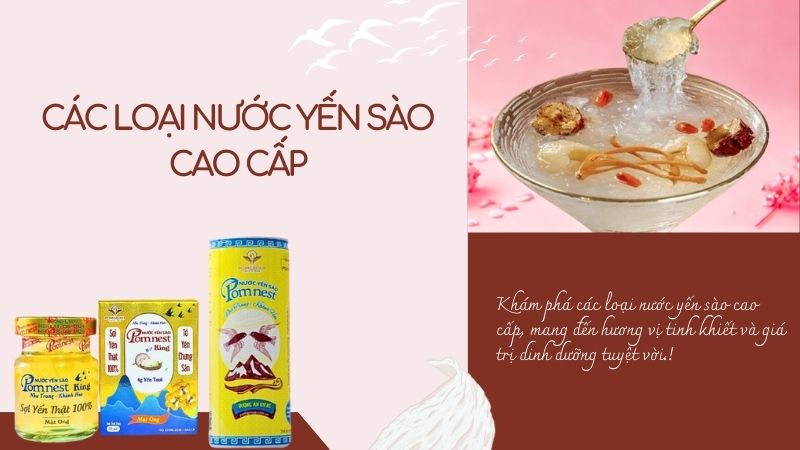 Các loại nước yến sào cao cấp