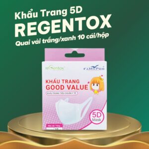 Khẩu trang 5D Regentox quai vải (10 cái/hộp)