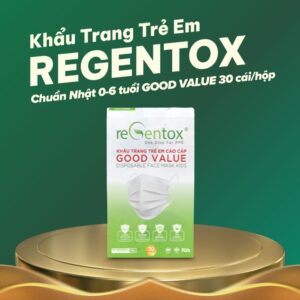 Khẩu trang trẻ em Regentox chuẩn Nhật 0-6 tuổi GOOD VALUE (30 cái/hộp)