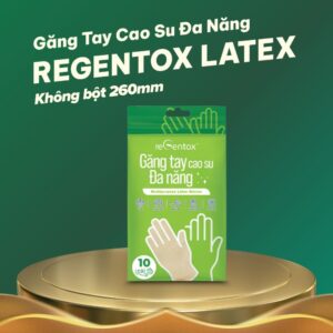 Găng tay cao su đa năng Regentox Latex không bột 260mm (10 cái/túi)