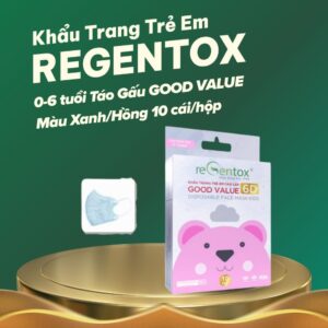 Khẩu trang trẻ em Regentox 0-6 tuổi Táo Gấu GOOD VALUE (10 cái/hộp)