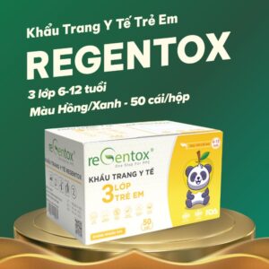 Khẩu trang y tế TRẺ EM Regentox 3 lớp 6-12 tuổi 14.5 (50 cái/hộp)
