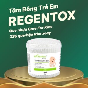 Tăm bông trẻ em Regentox que nhựa Care For Kids (336 que/hộp)
