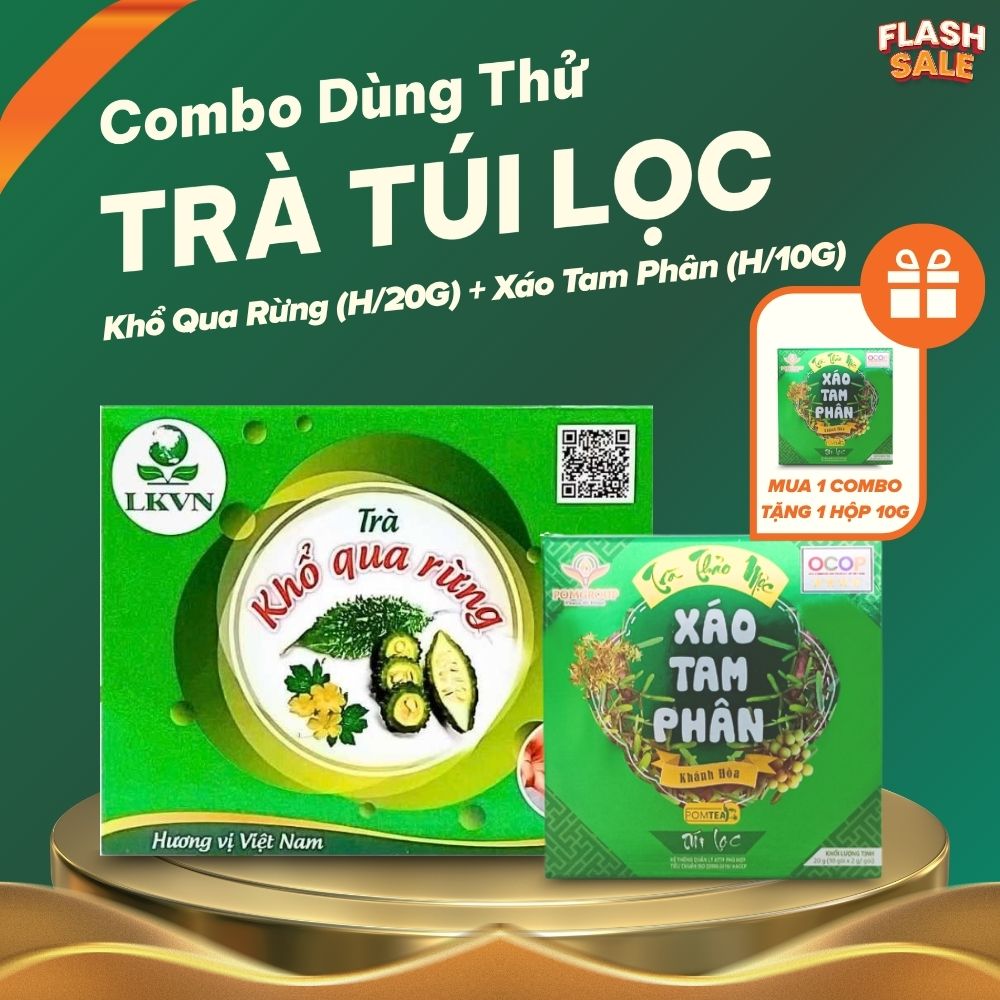 [Mua 1 Combo Tặng 1 Hộp] Combo Dùng Thử Trà Túi Lọc Khổ Qua Rừng Và Xáo Tam Phân